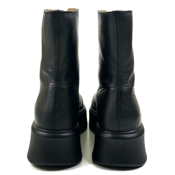 Steve Madden Jones Boots Womens 9.5M Black Leather Front Zip Platform New $130 - Picture 4 of 14